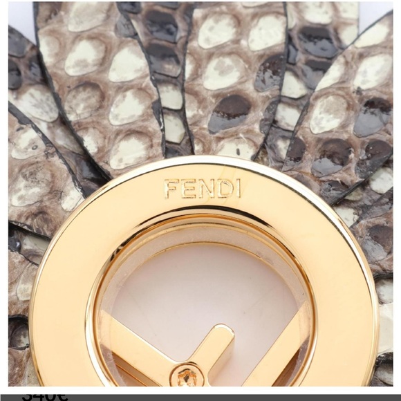 Fendi Python Leather Magnetic Brooch - Picture 8 of 13